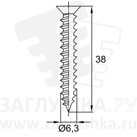 DIN7982 6,3х38 А2